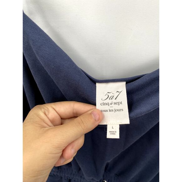 Cinq A Sept blue cowl neck jumspuit - Picture 3 of 4